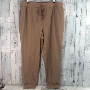 Francesca’s ALYA Brown Gold Thread Sweatpants 2X NWT